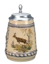 Chope De Bi Re En Porcelaine Motif Chevreuil Armurerie Beau Repaire