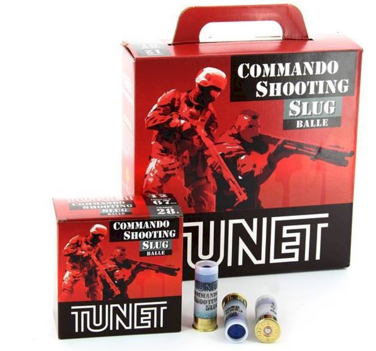 Pack 100 Cartouches Tunet Commando Shooting Slug Cal 12 28g Armurerie