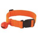 Collier FUZYON clipsable nylon orange fluo avec grelot