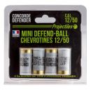 Cartouches CONCORDE DEFENDER  cal.12/50 mini défend-ball chevrotine élastomère par 4