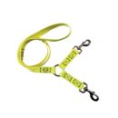 Laisse plate pour 2 chiens nylon HB DOG 1.2mlx25mmx2.5mm jaune + coupleur