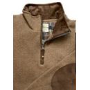 Pull LOVERGREEN zippé marron empiècement coude