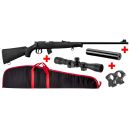 Pack Carabine 22 LR Norinco mod. JW15 à crosse synthétique pas cher + Lunette 4x32  + Silencieux + Fourreau + Accessoires