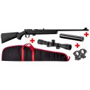 Pack Carabine 22 LR Norinco mod. NR15 à crosse tactique synthétique pas cher + Lunette 4x32  + Silencieux + Fourreau + Accessoires