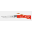 Couteau OPINEL baroudeur N° 07 orange avec lien en cuir